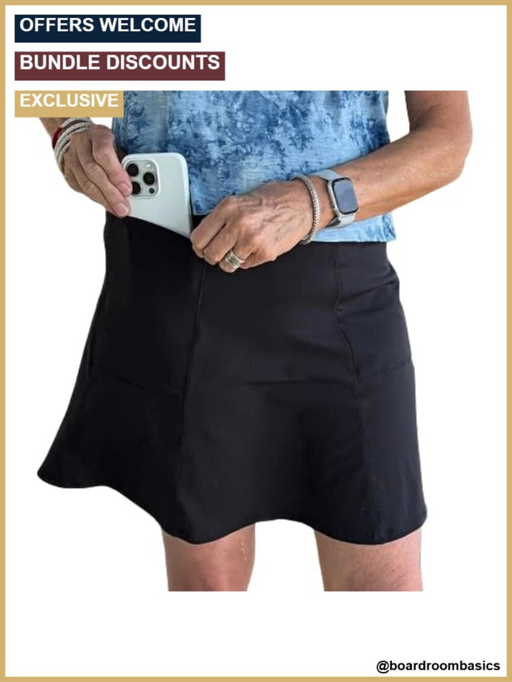 Pocketed High-Rise Skirt with UPF 50